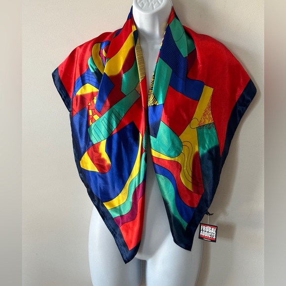 Picasso Vibrant Muticolor Abstract Large Square Scarf - Picture 4 of 10